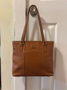 Dooney & Bourke Pebble Leather Tote in Cognac Brown